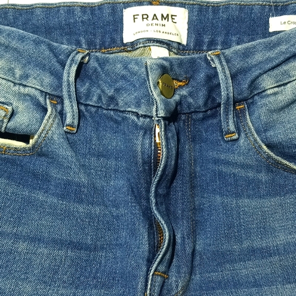 FRAME Le Crop Mini Boot with Scalloped Hem in Mt Snow Wash Jeans Size 28 - Picture 3 of 8